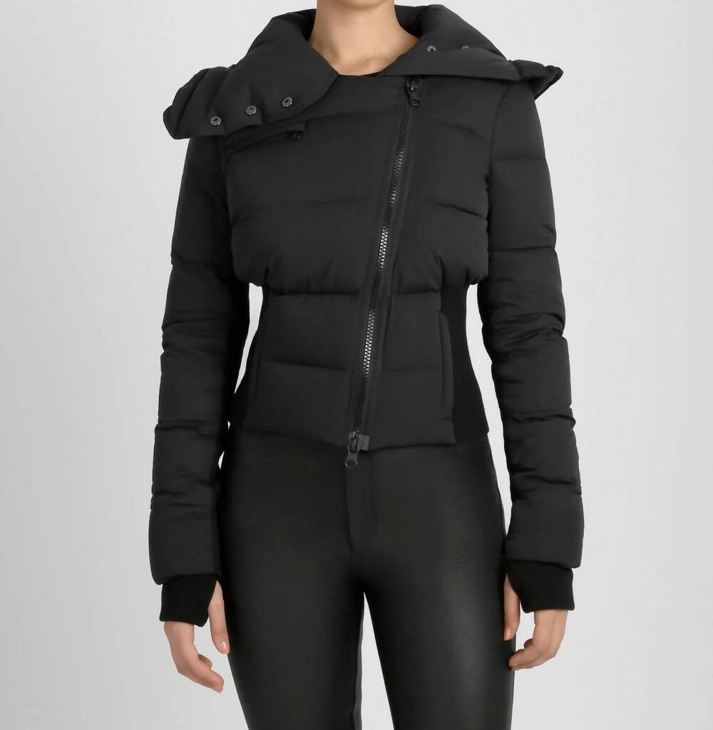 NEW BLANC NOIR asymmetrical puffer jacket in black